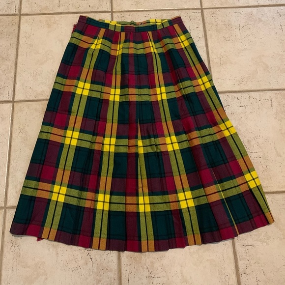 Vintage Highland Queen Ancient MacMillan Tartan Kilt Skirt Pure Virgin Wool 6 - Picture 2 of 7
